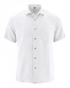 HempAge Hanf Kurzarm Hemd - Farbe white aus 100% Hanf