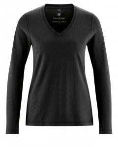 HempAge Hanf Langarm Shirt - Farbe black aus Hanf und Bio-Baumwolle