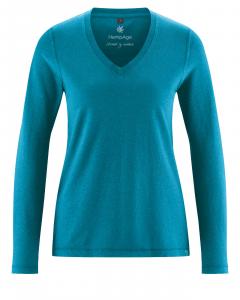 HempAge Hanf Langarm Shirt - Farbe lagoon aus Hanf und Bio-Baumwolle