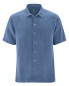 Preview: HempAge Hanf Halbarm Hemd - Farbe blueberry aus 100% Hanf