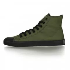 Ethletic Sneaker vegan HiCut Classic - Farbe camping green / black aus Bio-Baumwolle