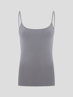 Hanf Spaghetti-Träger Top - Farbe steel grey aus Hanf und Bio-Baumwolle