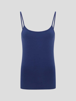 Hanf Spaghetti-Träger Top - Farbe marine blue aus Hanf und Bio-Baumwolle