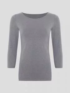 Hanf Damen schmales 3/4 T-Shirt - Farbe steel grey aus Hanf und Bio-Baumwolle
