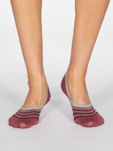 Hempro Bambus Socken Kris Striped - Farbe dark rose pink aus Bambus und Bio-Baumwolle