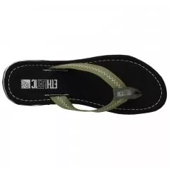 Ethletic Fair Flip vegan Classic - Farbe jet black / camping green aus Bio-Baumwolle