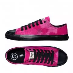 Ethletic Sneaker vegan LoCut Collection 19 - Farbe dove camo neon beetroot / black aus Bio-Baumwolle