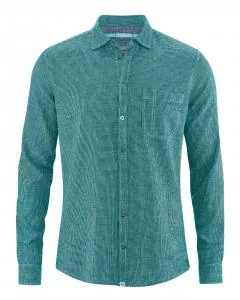 HempAge Hanf Hemd - Farbe turquoise aus Hanf und Bio-Baumwolle