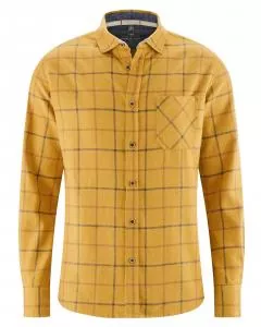 HempAge Hanf Hemd Lumberjack - Farbe ochre aus Hanf und Bio-Baumwolle