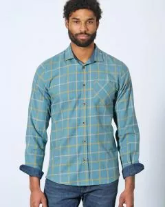 HempAge Hanf Hemd Lumberjack - Farbe wave aus Hanf und Bio-Baumwolle