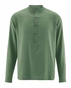 HempAge Hanf Stehkragen Hemd - Farbe herb aus Hanf und Bio-Baumwolle