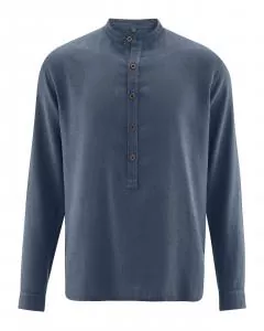 HempAge Hanf Stehkragen Hemd - Farbe wintersky aus Hanf und Bio-Baumwolle