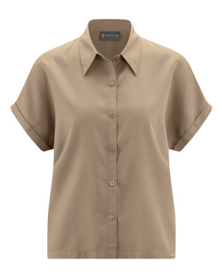 HempAge Hanf Bluse - Farbe shitake aus 100% Lyocell