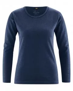 HempAge Hanf Langarm Shirt Naomi - Farbe navy aus Hanf und Bio-Baumwolle