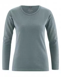 HempAge Hanf Langarm Shirt Naomi - Farbe titan aus Hanf und Bio-Baumwolle