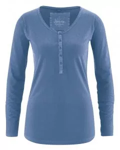 HempAge Hanf Langarm Shirt - Farbe sea aus Hanf und Bio-Baumwolle