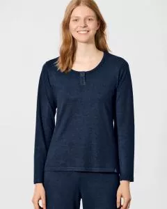 HempAge Hanf Langarm Shirt - Farbe navy aus Hanf und Bio-Baumwolle