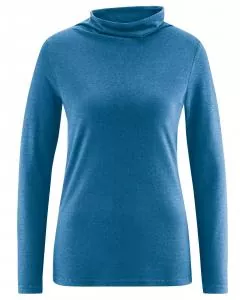 HempAge Hanf Langarmshirt - Farbe sea aus Hanf und Bio-Baumwolle