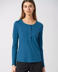 HempAge Hanf Henley - Farbe sea aus Hanf und Bio-Baumwolle