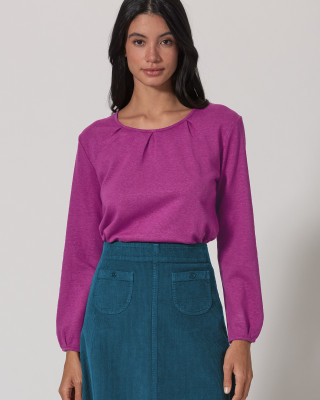 HempAge Hanf Langarmshirt - Farbe violet aus Hanf und Bio-Baumwolle