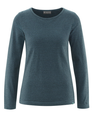 HempAge Hanf Langarmshirt - Farbe black/dove aus Hanf und Bio-Baumwolle