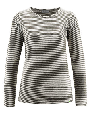 HempAge Hanf Langarmshirt - Farbe natur/black aus Hanf und Bio-Baumwolle