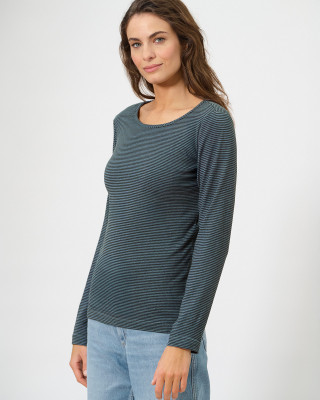 Preview: HempAge Hanf Langarmshirt - Farbe black/dove aus Hanf und Bio-Baumwolle