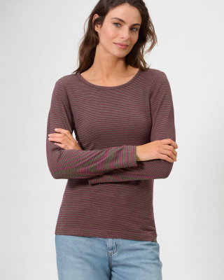 HempAge Hanf Langarmshirt - Farbe moss/wine aus Hanf und Bio-Baumwolle