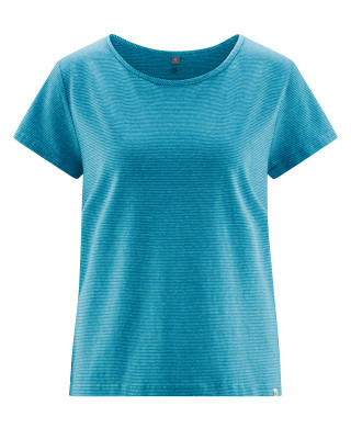 HempAge Hanf T-Shirt - Farbe azure/natur aus Hanf und Bio-Baumwolle