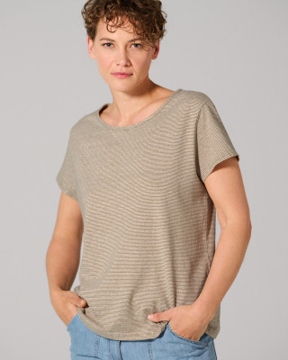 Preview: HempAge Hanf T-Shirt - Farbe shitake/natur aus Hanf und Bio-Baumwolle