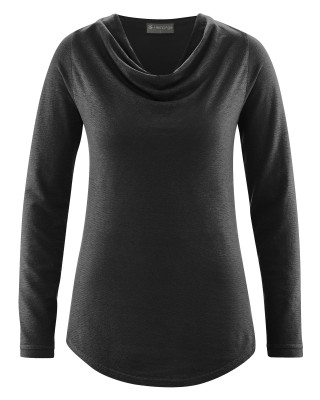 HempAge Hanf Langarmshirt - Farbe black aus Hanf und Bio-Baumwolle