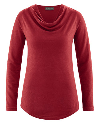 HempAge Hanf Langarmshirt - Farbe ruby aus Hanf und Bio-Baumwolle