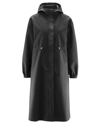 HempAge Hanf Kapuzenmantel - Farbe black aus Hanf und Bio-Baumwolle