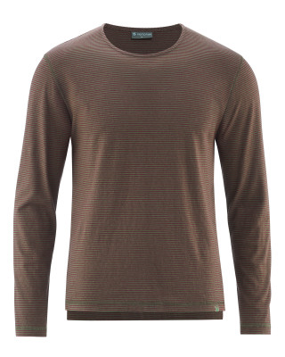 HempAge Hanf Langarmshirt - Farbe moss/wine aus Hanf und Bio-Baumwolle