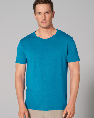 Preview: HempAge Hanf T-Shirt - Farbe azure aus Hanf und Lyocell