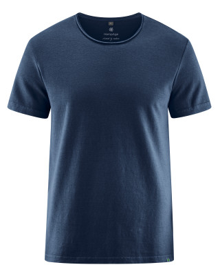 HempAge Hanf T-Shirt - Farbe navy aus Hanf und Bio-Baumwolle