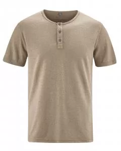 HempAge Hanf Henley - Farbe grit aus Hanf und Bio-Baumwolle