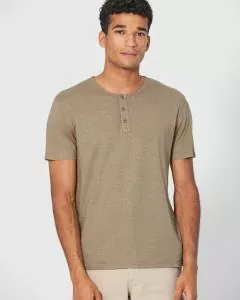 HempAge Hanf Henley - Farbe grit aus Hanf und Bio-Baumwolle
