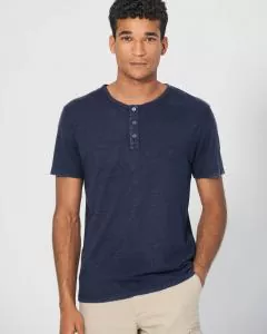 HempAge Hanf Henley - Farbe navy aus Hanf und Bio-Baumwolle