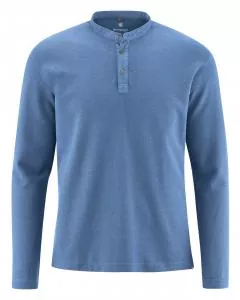 HempAge Hanf Langarm Shirt - Farbe blueberry aus Hanf und Bio-Baumwolle