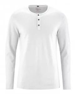 HempAge Hanf Langarm Shirt - Farbe white aus Hanf und Bio-Baumwolle