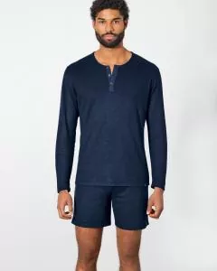 HempAge Hanf Langarm Shirt - Farbe navy aus Hanf und Bio-Baumwolle