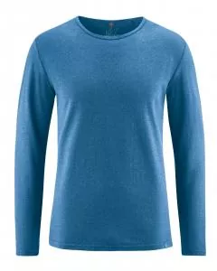 HempAge Hanf Langarmshirt - Farbe sea aus Hanf und Bio-Baumwolle