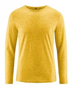 HempAge Hanf Langarmshirt - Farbe curry aus Bio-Baumwolle und Hanf