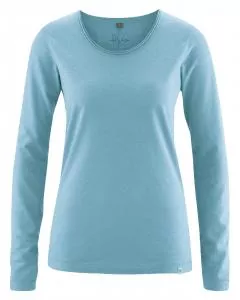 HempAge Hanf Langarm Shirt Lene - Farbe wave aus Hanf und Bio-Baumwolle