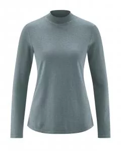HempAge Hanf Langarmshirt - Farbe titan aus Hanf und Bio-Baumwolle