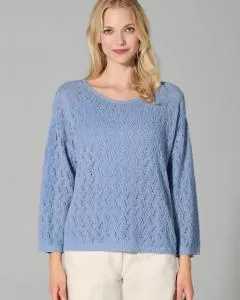 HempAge Hanf Pullover - Farbe water aus Hanf und Bio-Baumwolle