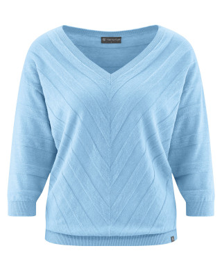 HempAge Hanf Pullover - Farbe glacier aus Hanf und Bio-Baumwolle