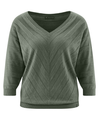HempAge Hanf Pullover - Farbe moss aus Hanf und Bio-Baumwolle