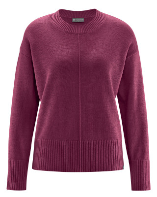HempAge Hanf Pullover Strick - Farbe wine aus Hanf und Bio-Baumwolle